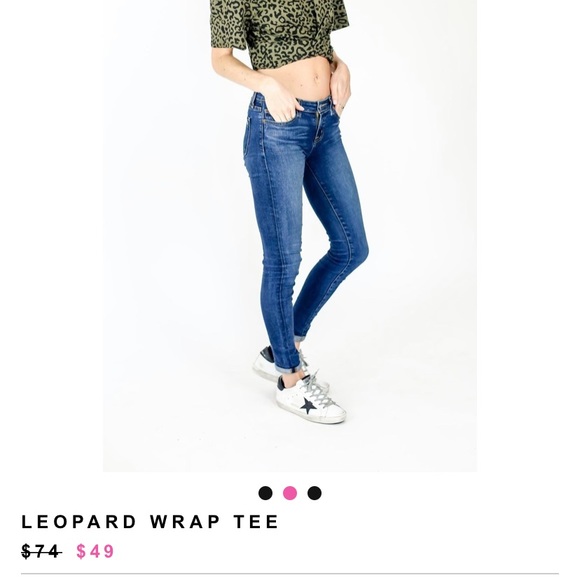 Leopard print crop top criss cross with open back - Picture 6 of 6